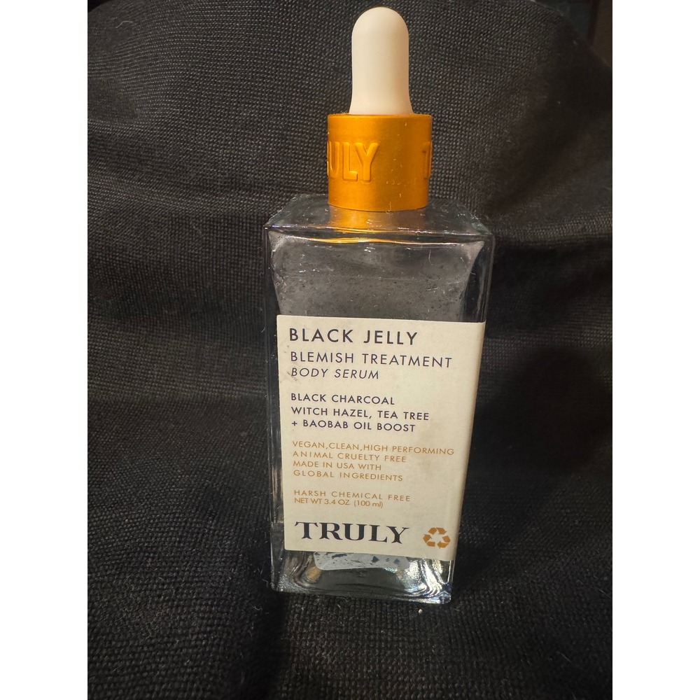 Truly Beauty Black Jelly Blemish Treatment Body Serum Charcoal Tea Tree 3.4oz
